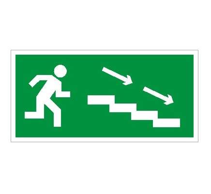 Пиктограмма "По лестнице вниз направо" ПЭУ 004 210х105 СТ 2501002270