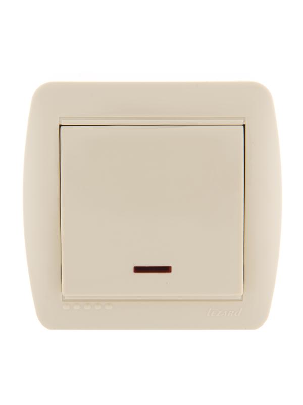 Выключатель 1-кл. ОП Demet 10А IP20 с подсветкой крем. LEZARD 711-0300-111