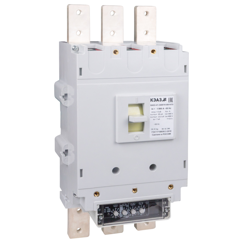 Выключатель автоматический 3п 1000А 135кА ВА52-41-320010 1000А 6300 690AC УХЛ3 КЭАЗ 295672