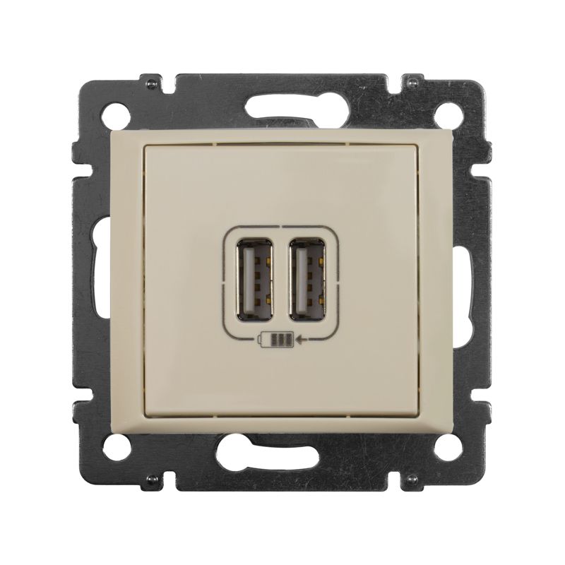 Розетка USB 2-м СП Valena сл. кость IEK 774170