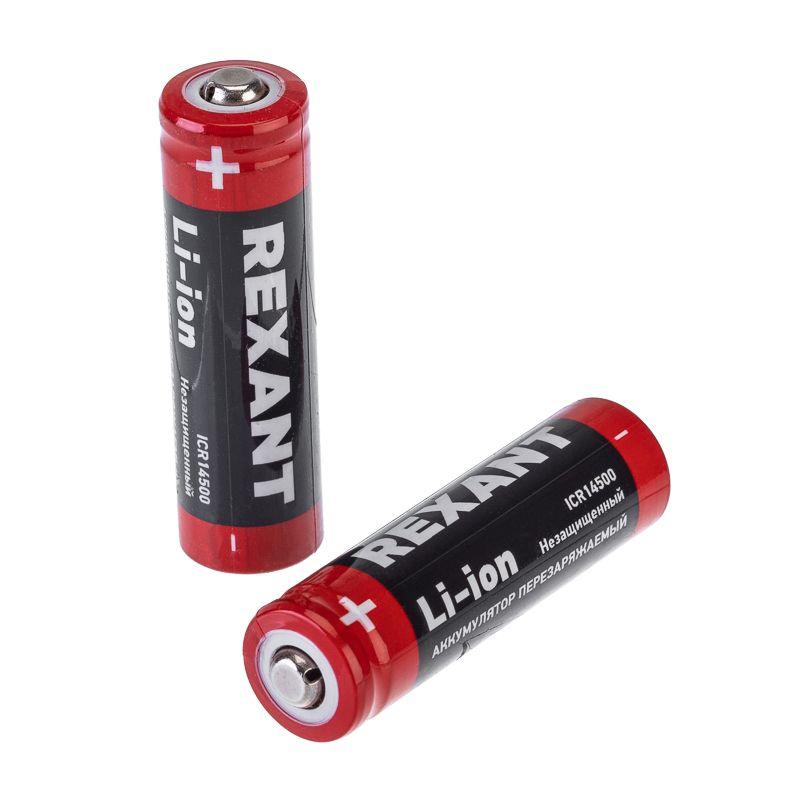 Аккумулятор Li-ion 14500 3.7В 750мА.ч unprotected Rexant 30-2050