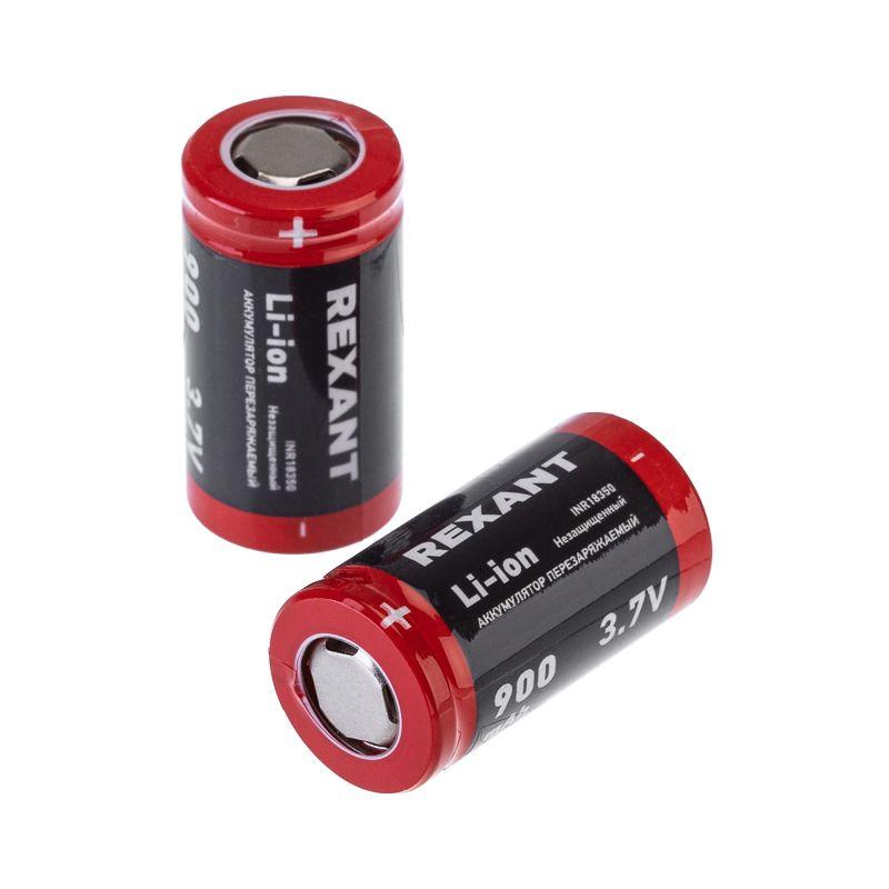 Аккумулятор Li-ion 18350 3.7В 900мА.ч unprotected Rexant 30-2085
