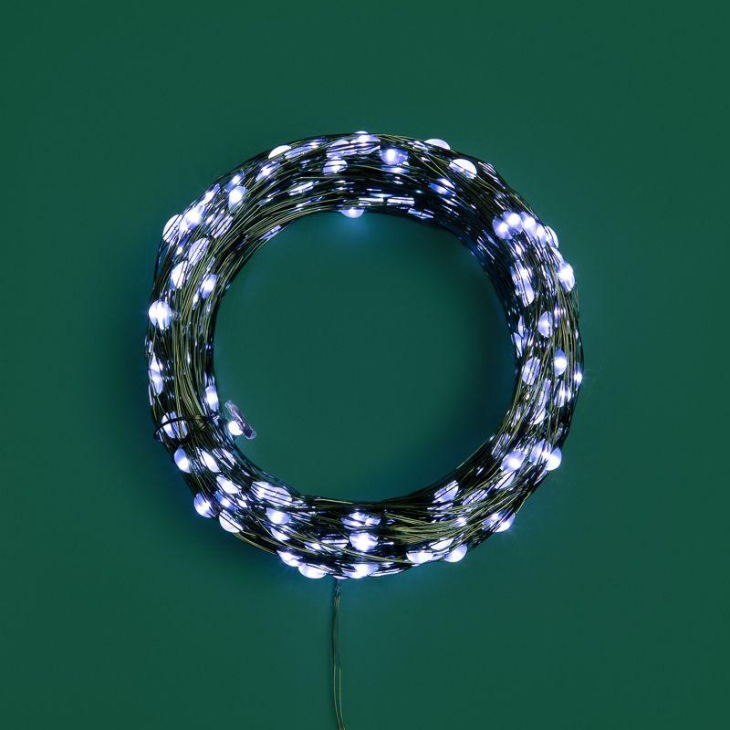 Гирлянда светодиодная "Роса" 50м 500LED бел. IP20 230В с контроллером провод зел. Neon-Night 303-285