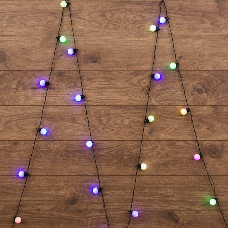 Гирлянда светодиодная "Шарики" 5м d30мм 25LED RGB 6Вт 220-240В IP20 провод ПВХ темн. зел. Neon-Night 303-569