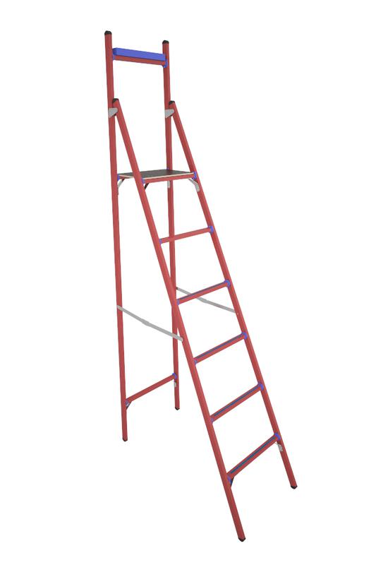 Стремянка диэлектрическая СВД-2.0 с вертикальной опорой стеклопластик. Антиток Д305052