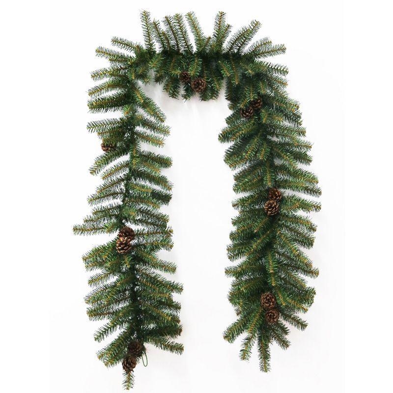 Гирлянда "Еловый шлейф с шишками" 2.7м d36см IP44 300 веток с шишками объем 36см Neon-Night 307-221