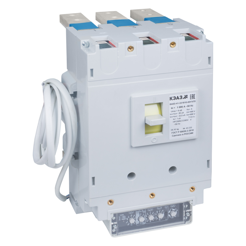 Выключатель автоматический 3п 250А 135кА ВА53-41-340010-250А-690AC-УХЛ3 задн. присоед. КЭАЗ 310352