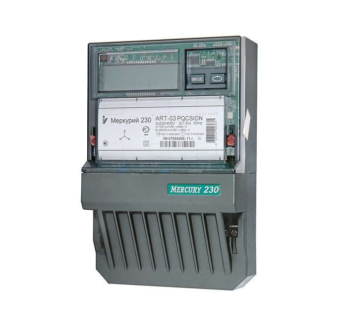 Счетчик Меркурий 230 ART-03 CLN 3ф 5-7.5А класс точн. 0.5S/1.0 многотариф. CAN PLC-I ЖКИ Самарск. вр. Инкотекс М0000051912