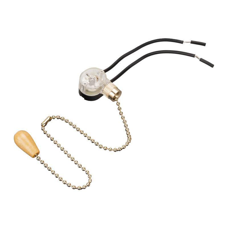 Выключатель для настенного светильника с проводом и деревянным наконечником gold Rexant 32-0104