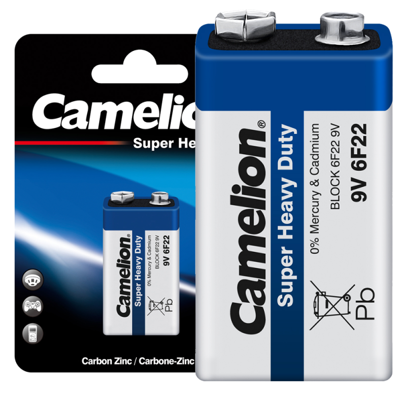 Элемент питания солевой "крона" 6F22-BP1B BL-1 син. (блист.1шт) Camelion 3218