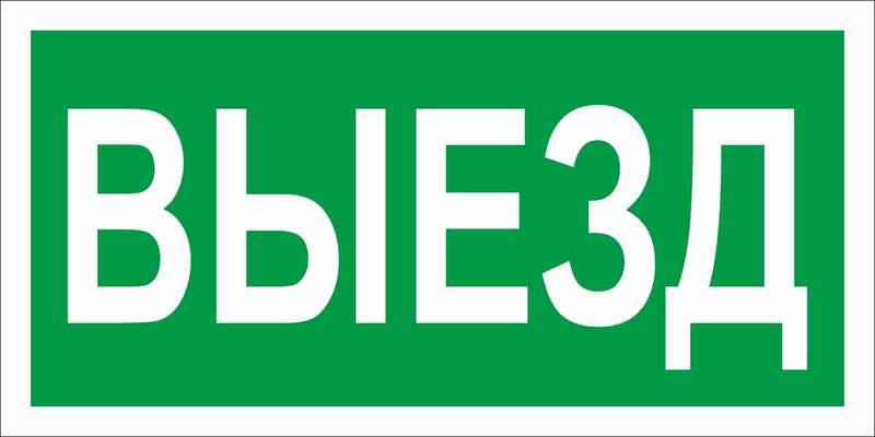 Пиктограмма "Выезд" ПЭУ 017 130х260 СТ 2501002820