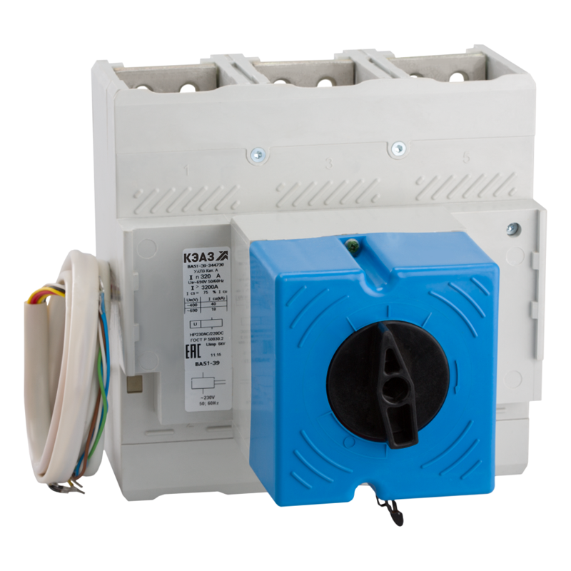 Выключатель автоматический 3п 250А 2500lm 40кА ВА51-39-344630 УХЛ3 690AC ПЭ230AC КЭАЗ 326582