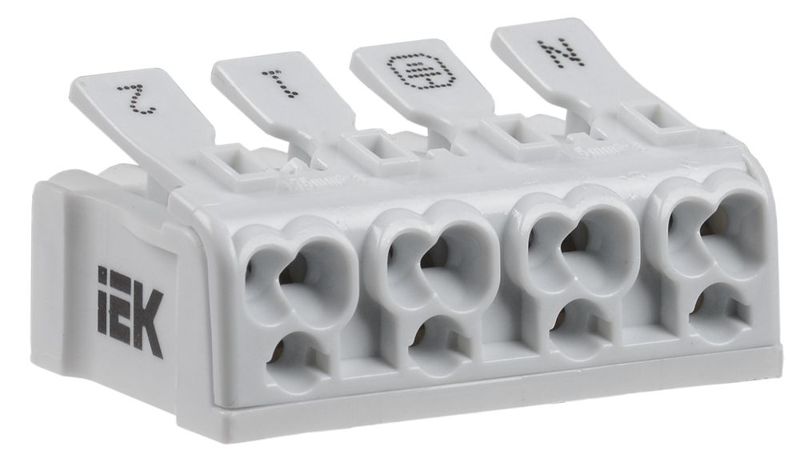 Клемма пружинная соединительная КСПз4-2L+N+PE IEK UKZ-B06-4P-F0-E1-10