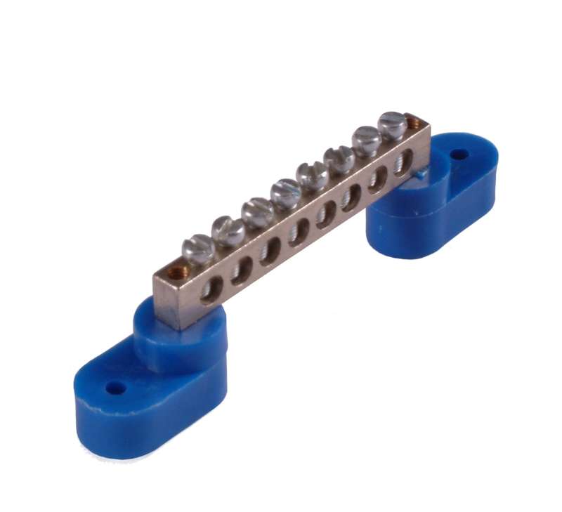 Шина "N" на 8 присоединений 63А на 2 изоляторах стойка HEGEL Шина _N_ 63.08.2