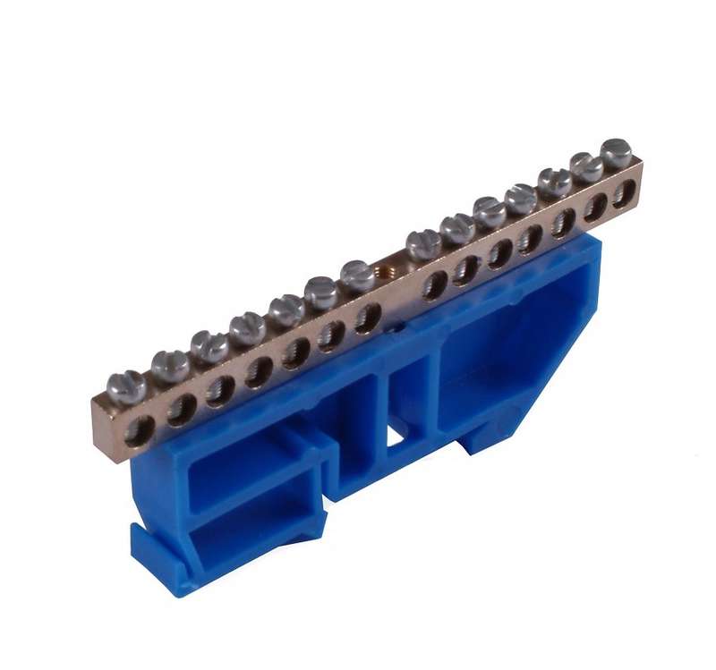 Шина "N" на 24 присоединения 63А на изоляторе под DIN-рейку HEGEL Шина _N_ 63.24.DIN