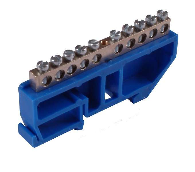 Шина "N" на 6 присоединений 63А на изоляторе под DIN-рейку HEGEL Шина _N_ 63.06.DIN.эконом