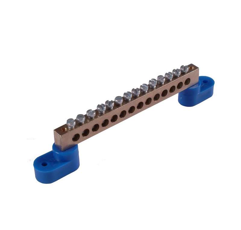 Шина "N" на 9 присоединений 150А на 2 изоляторах стойка HEGEL Шина _N_ 150.09.2