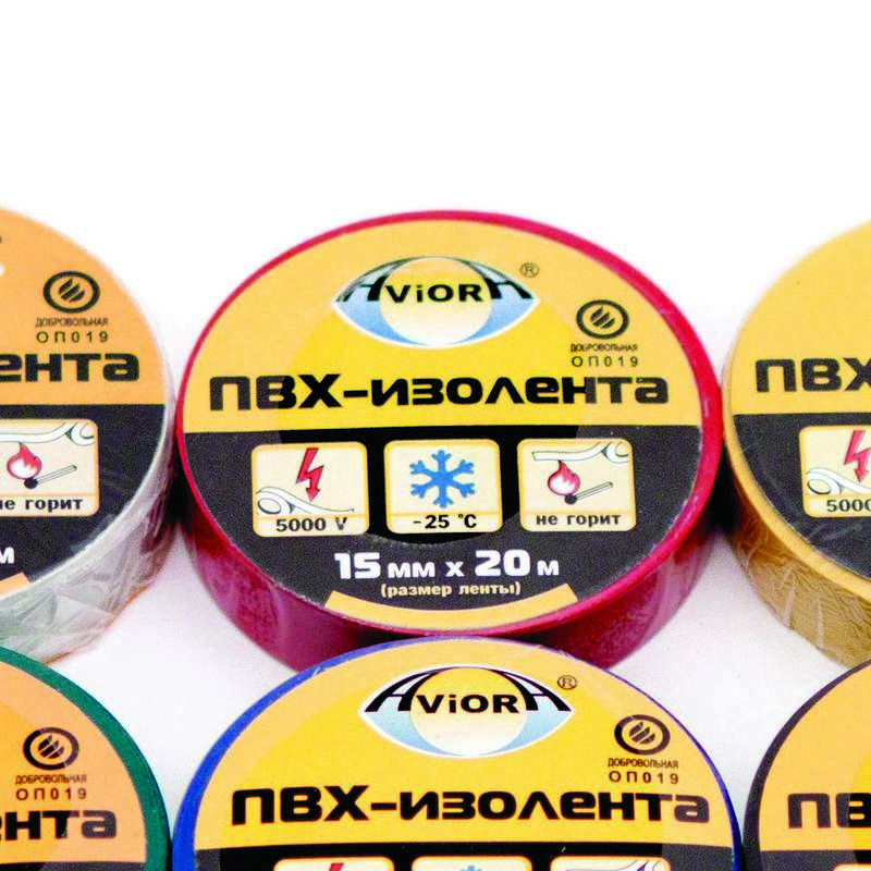 Изолента ПВХ 15мм (рул.20м) кр. AVIORA 305-002