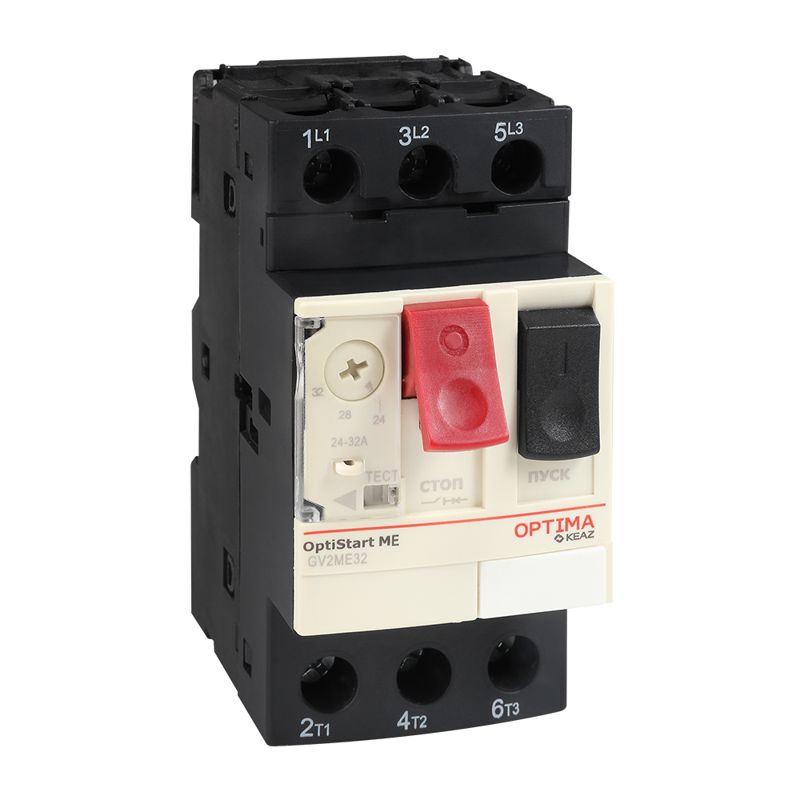 Выключатель автоматический 3п 0.25А диапазон уставок 0.16…0.25А 100кА OptiStart ME GV2ME02 КЭАЗ 354807