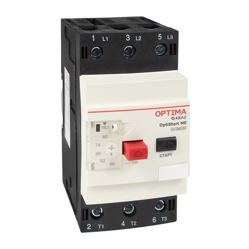 Выключатель автоматический 3п 63А диапазон уставок 40…63А 100кА OptiStart ME GV3ME63 КЭАЗ 354823