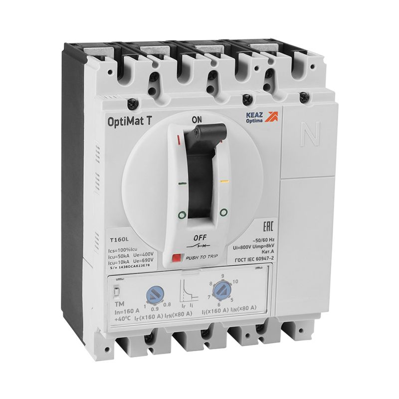Выключатель автоматический 3п 160А OptiMat T160L TM КЭАЗ 355731
