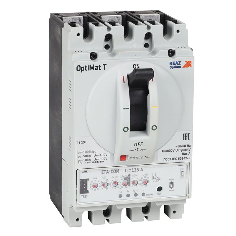 Выключатель автоматический 3п 160А OptiMat T160L ETN КЭАЗ 355854