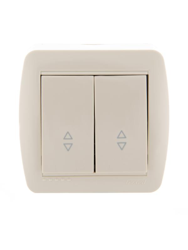 Переключатель проходной 2-кл. ОП Demet 10А IP20 крем. LEZARD 711-0300-106
