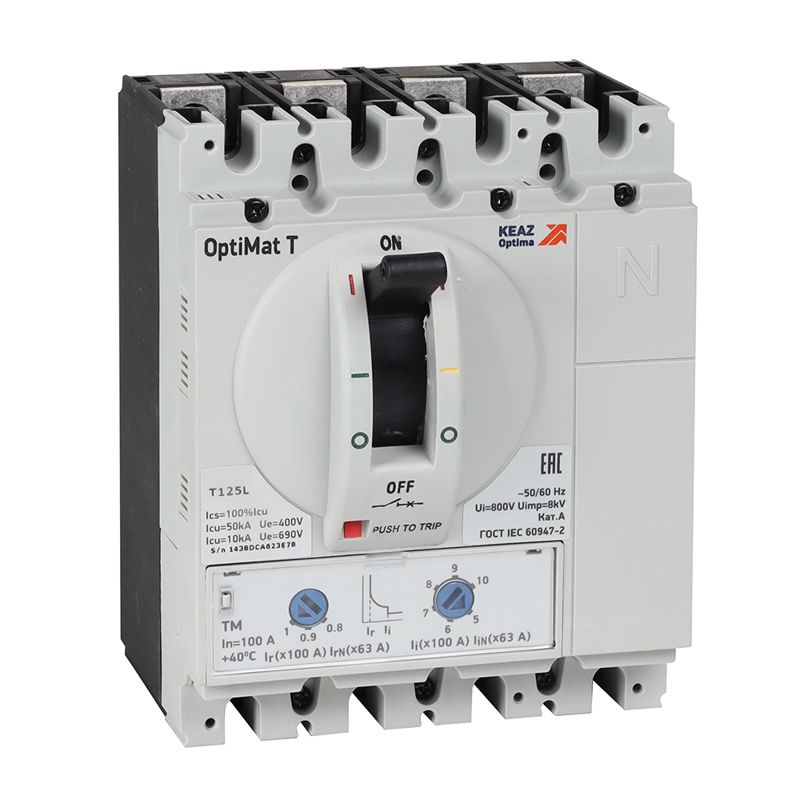 Выключатель автоматический 3п 25А OptiMat T125M TM КЭАЗ 355940
