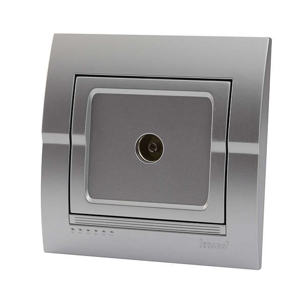 Розетка телевизионная проходная TV СП Deriy серебр. металлик LEZARD 702-2828-129