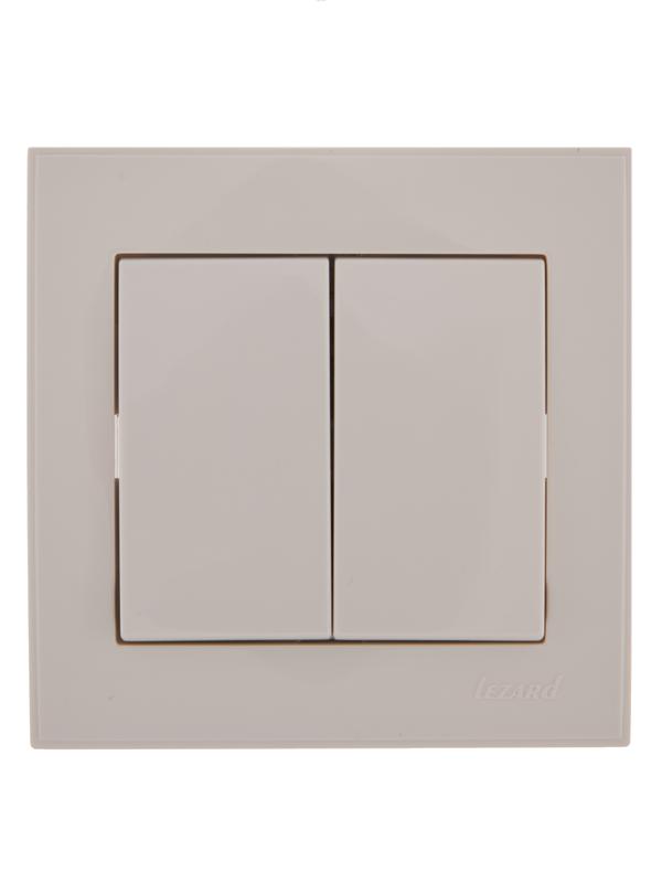 Выключатель 2-кл. СП Rain 10А IP20 бел. LEZARD 703-0202-101