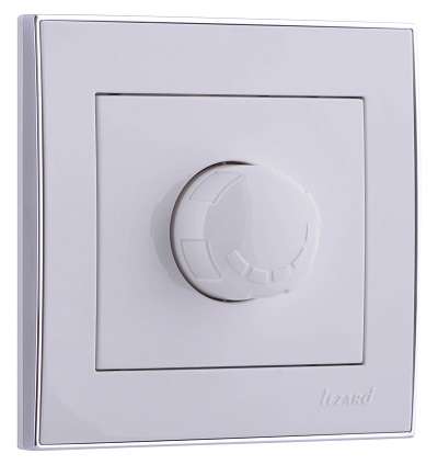 Светорегулятор СП 500Вт Rain с фильтром и предохранителем с хром. боковой вставкой бел. LEZARD 703-0225-117