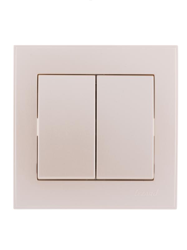 Выключатель 2-кл. СП Rain 10А IP20 жемчуж./бел. метал. LEZARD 703-3030-101