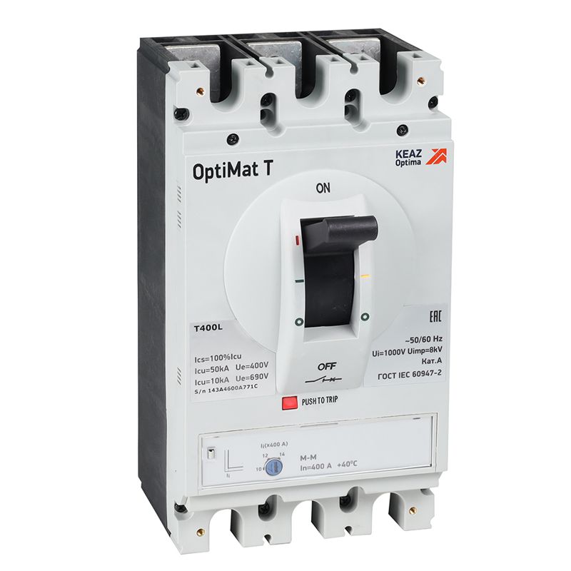 Выключатель автоматический 3п 250А OptiMat T400R M КЭАЗ 356797
