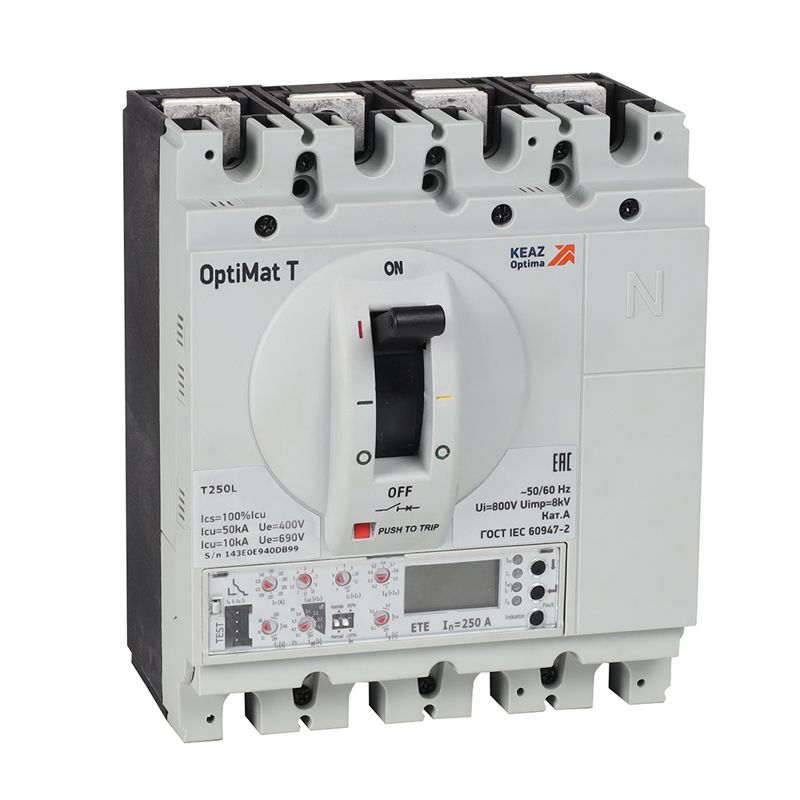 Выключатель автоматический 3п 100А OptiMat T250R ETE КЭАЗ 356910