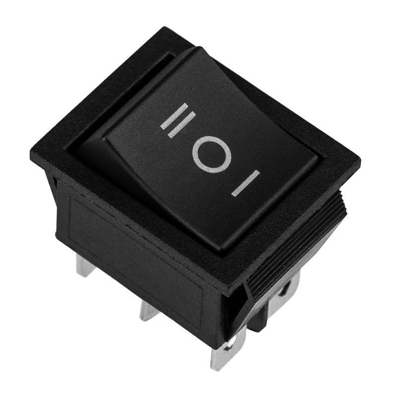 Выключатель клавишный 250В 15А (6с) ON-OFF-ON черн. с нейтралью (RWB-508 SC-767) (инд. упак.) Rexant 36-2370-1