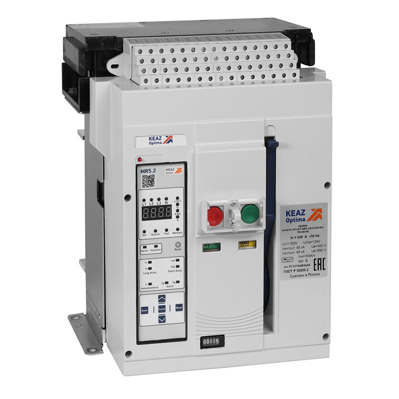 Выключатель автоматический 3п 1600А 50кА OptiMat A 1600 S1 3P 50 F MR5.2 B C2200 M2 P04 S2 06 КЭАЗ 366254