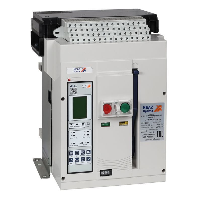 Выключатель автоматический 3п 1250А 50кА OptiMat A 1250 S1 3P 50 F MR8.2 B C2200 M2 P04 S2 06 КЭАЗ 366301