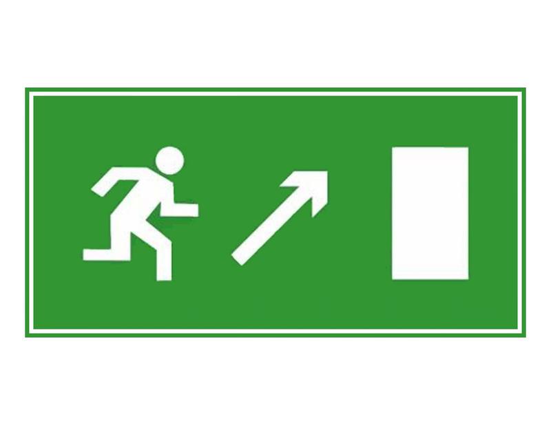 Знак эвакуационный "Направо вверх" 140х280 (наклейка) Technolux ЭП04 140280