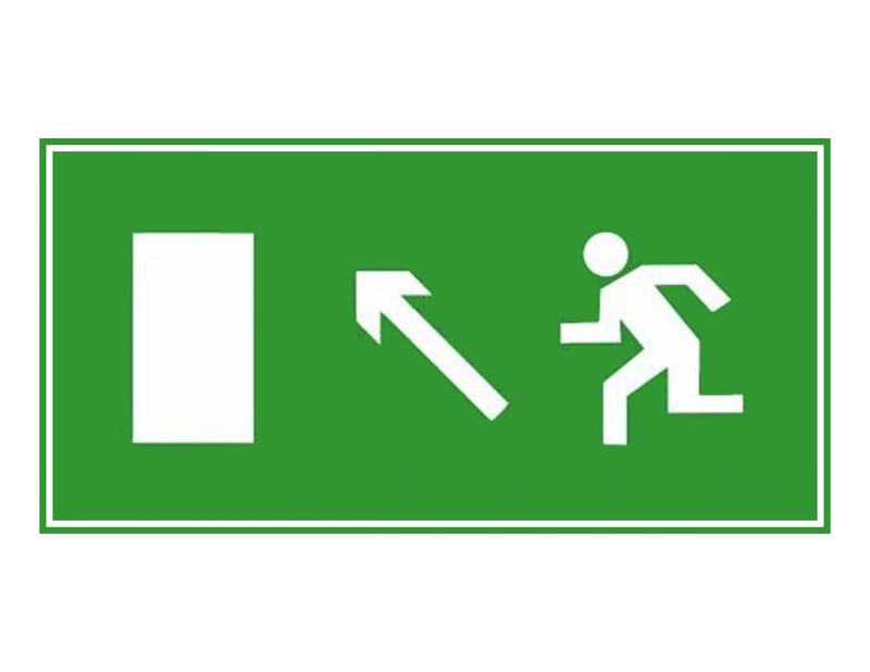 Знак эвакуационный "Налево вверх" 140х280 (наклейка) Technolux ЭП05 140280