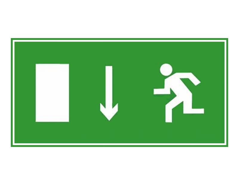 Знак эвакуационный "Выход (левосторонний)" 140х280 (наклейка) Technolux ЭП09 140280
