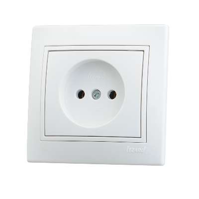 Розетка 1-м СП Mira без заземл. с бел. вставкой бакелит бел. LEZARD 701-0202-121B