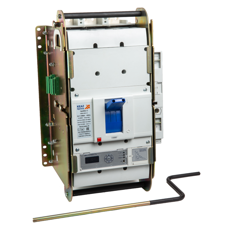 Выключатель автоматический 3п 1600А диапазон уст. 640...1600А 85кА OptiMat D1600H-D-MR2-ОМ4-РЕГ КЭАЗ 381614