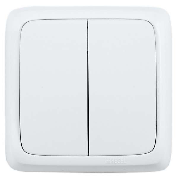 Выключатель 2-кл. ОП Альфа 16А IP20 250В бел. HEGEL ВА16-151