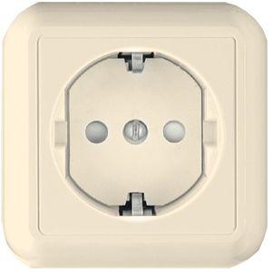Розетка 1-м ОП Прима 16А IP20 250В с заземл. защ. шторки с монтаж. пластиной сл. кость (опт. упак.) SchE RA16-003-1M-S