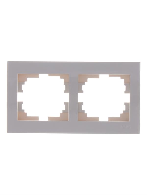 Рамка 2-м Rain горизонт. с боковой вставкой крем. LEZARD 703-0303-147