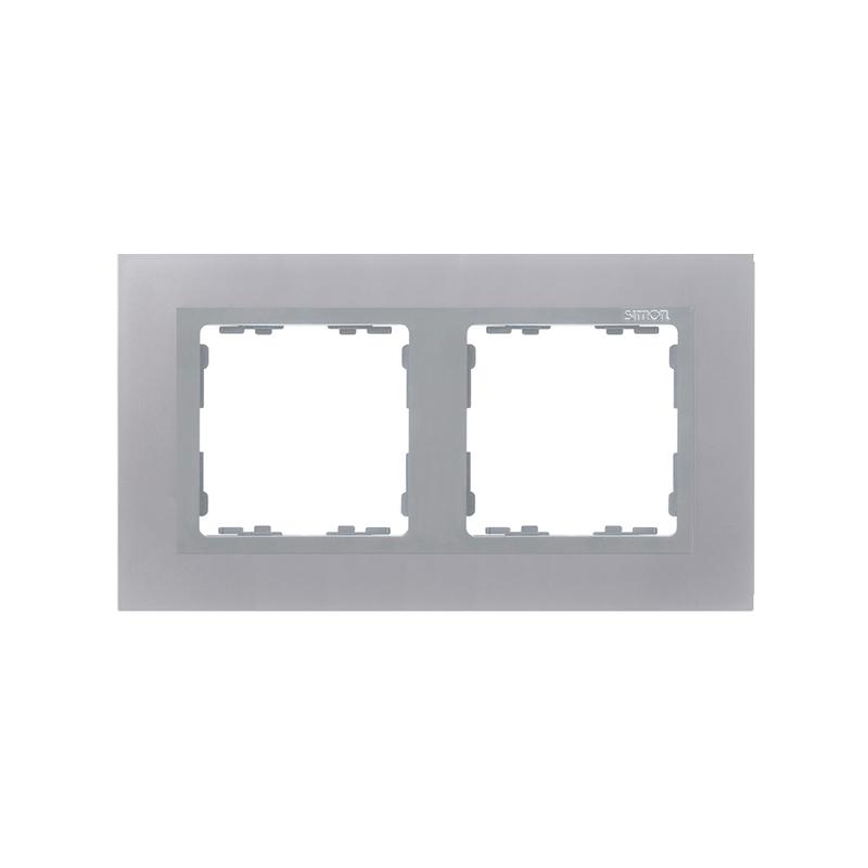 Рамка 2-м Simon82 Nature алюм./алюм. (имитация металла) Simon 82927-33