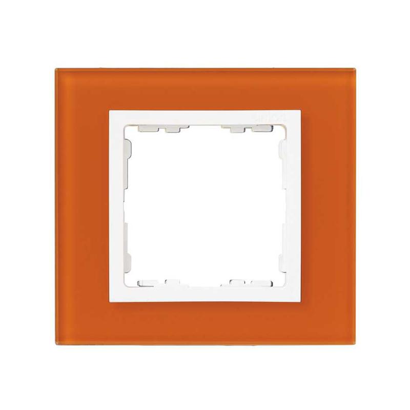 Рамка 1-м Simon82 Nature оранж./бел. стекло Simon 82617-65