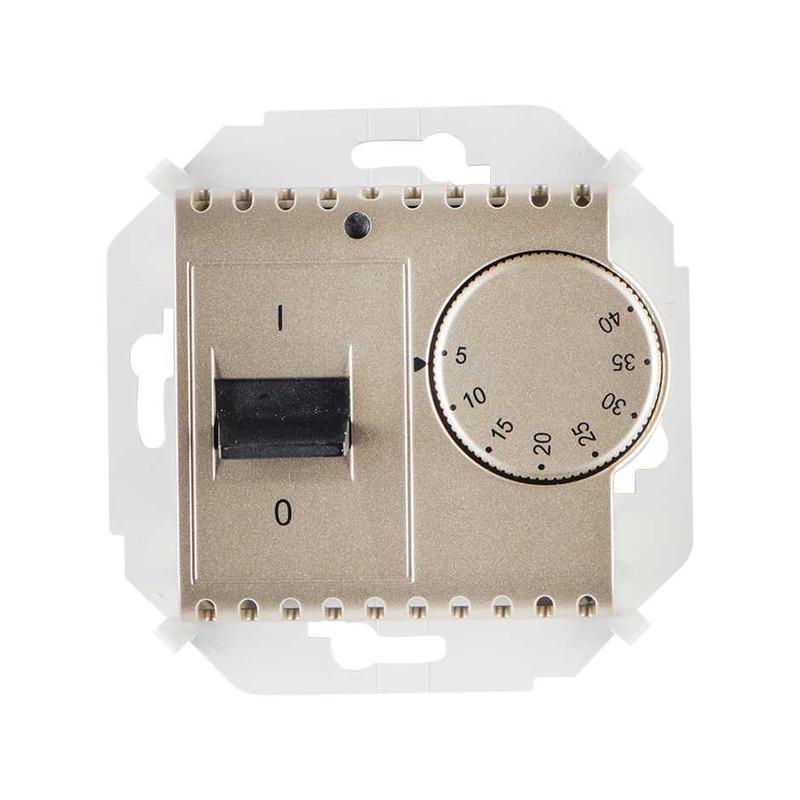 Механизм регулятора для теплого пола с зондом 16А 230В 3600Вт 5-40град IP20 Simon15 шампань 1591775-034