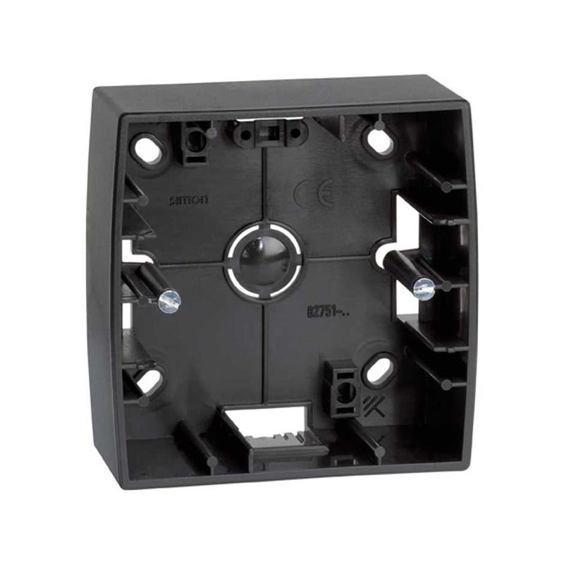 Коробка наружной установки 1-м 89х89х27мм Simon82 графит 82750-38