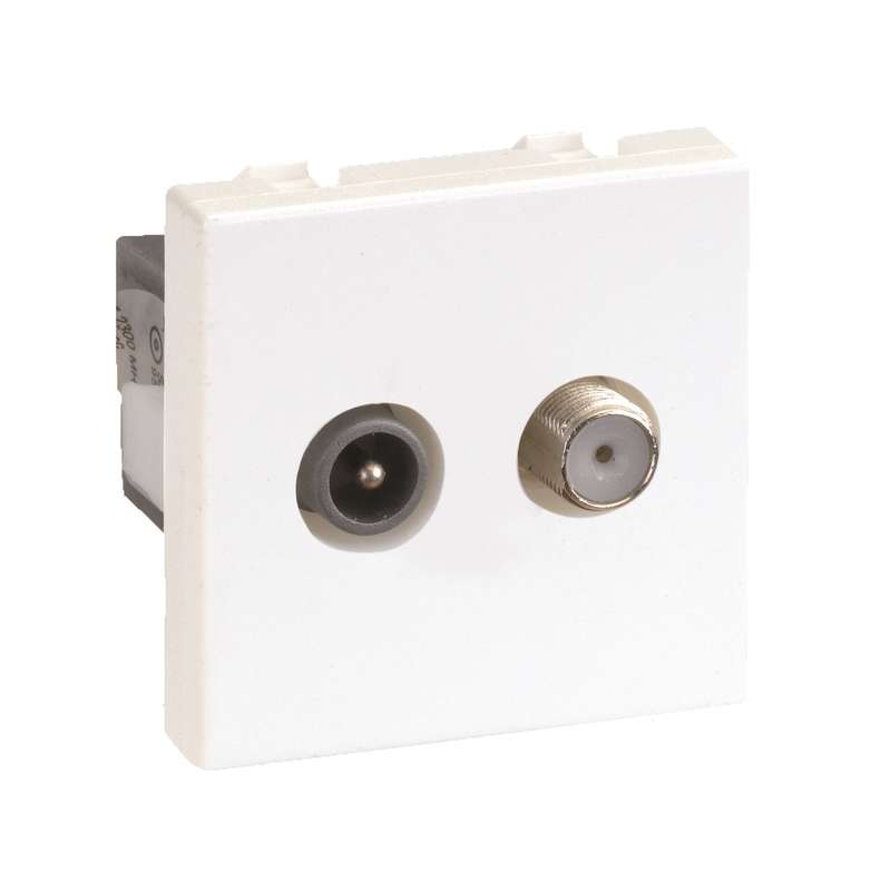 Розетка телевизионная TV/SAT СП Simon Connect винтов. зажим TV - "папа" SAT - "мама" механизм графит Simon K130A-14